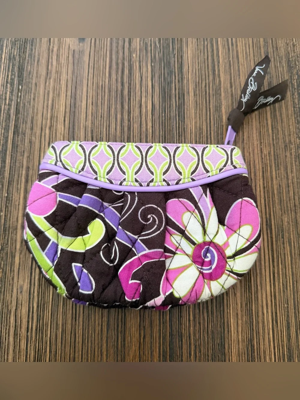 Vera Bradley ‘Purple Punch’ floral quilted coin purse/pouch y2k bohemian hippie